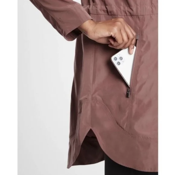 Athleta Drip Drip Rain Jacket Mauve - Picture 3 of 8